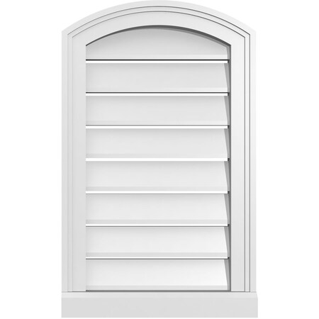 Ekena Millwork Arch Top Surface Mount PVC Gable Vent w/ 2"W x 2"P Brickmould Sill Frame, 16"W x 24"H GVPAR16X2403SN